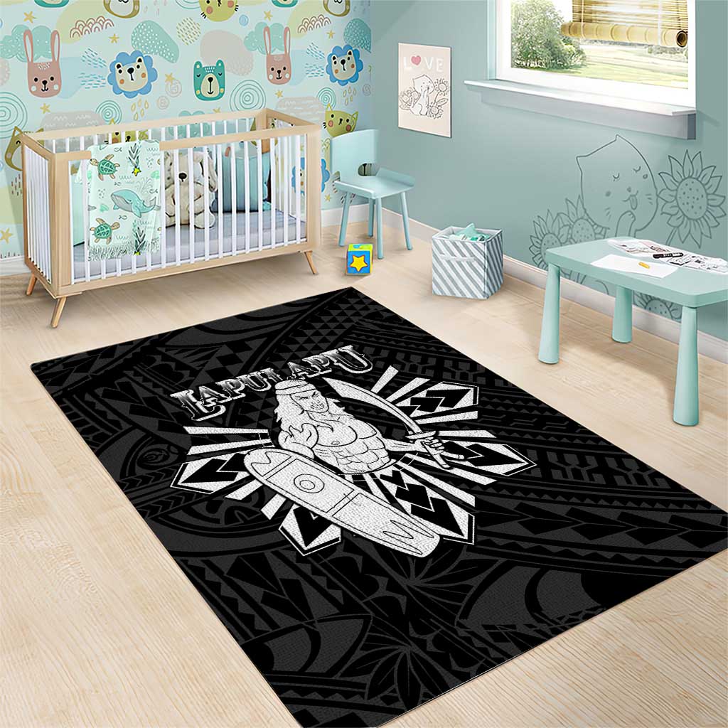 Philippines Tribal Area Rug King Lapu Lapu Black Version