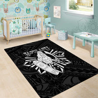 Philippines Tribal Area Rug King Lapu Lapu Black Version