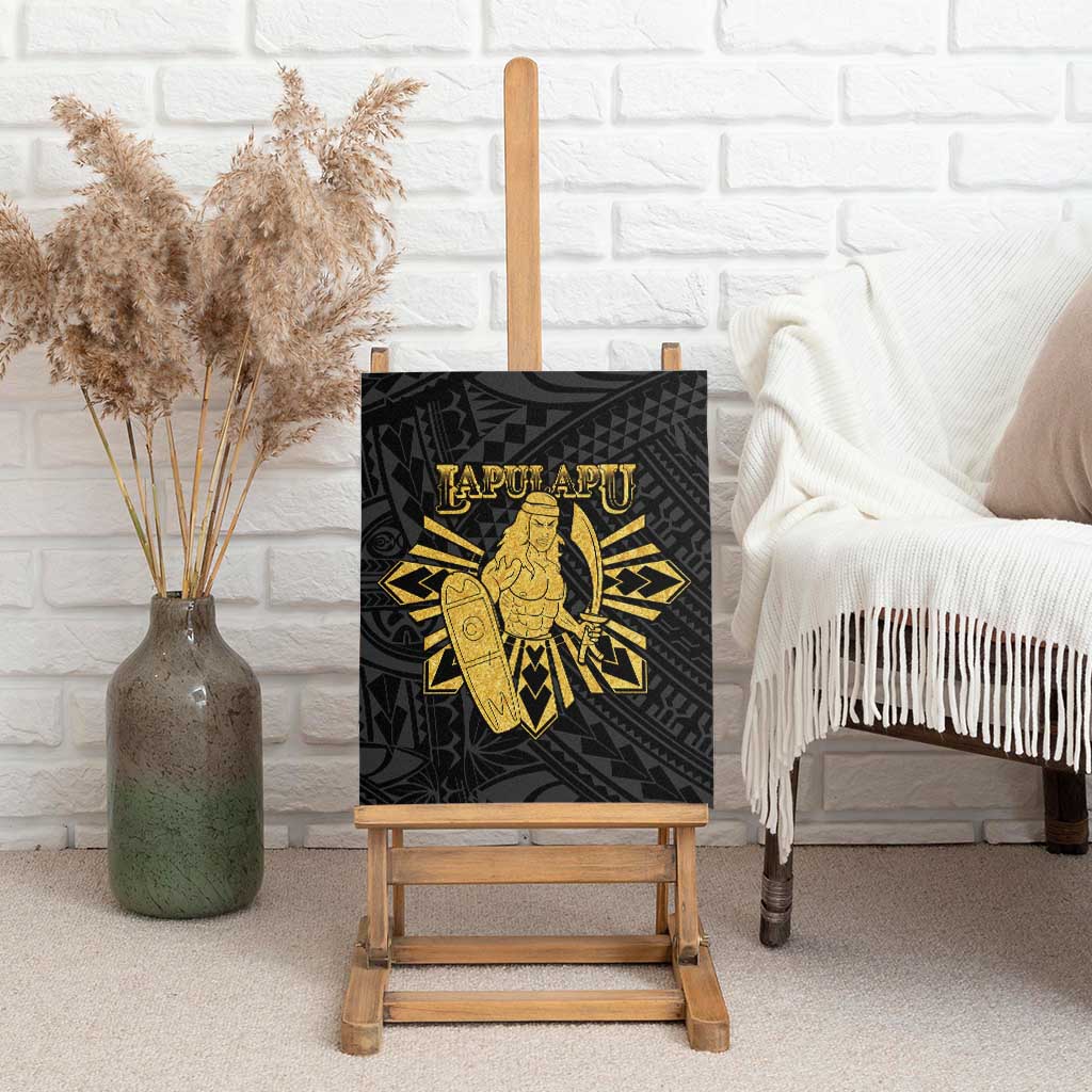 Philippines Tribal Canvas Wall Art King Lapu Lapu Gold Version