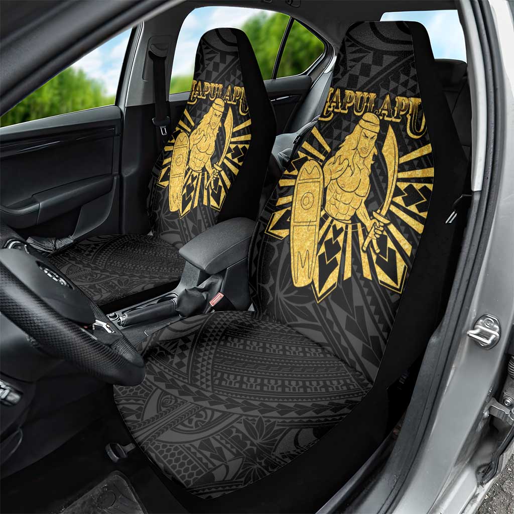 Philippines Tribal Car Seat Cover King Lapu Lapu Gold Version