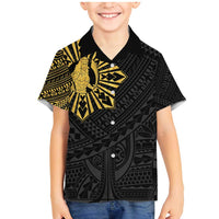 Philippines Tribal Family Matching Mermaid Dress and Hawaiian Shirt King Lapu Lapu Gold Version LT05 Son's Shirt Gold - Polynesian Pride