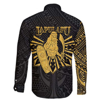 Philippines Tribal Family Matching Off The Shoulder Long Sleeve Dress and Hawaiian Shirt King Lapu Lapu Gold Version LT05 - Polynesian Pride