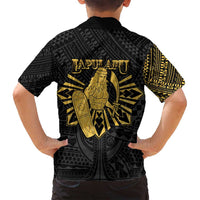 Philippines Tribal Family Matching Summer Maxi Dress and Hawaiian Shirt King Lapu Lapu Gold Version