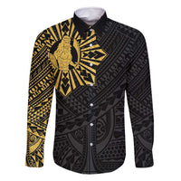 Philippines Tribal Family Matching Summer Maxi Dress and Hawaiian Shirt King Lapu Lapu Gold Version