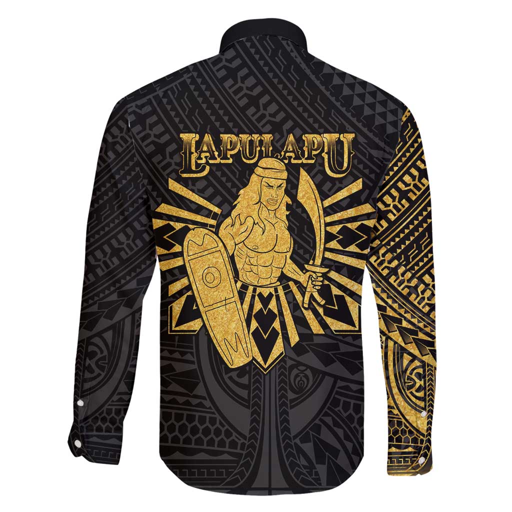 Philippines Tribal Family Matching Summer Maxi Dress and Hawaiian Shirt King Lapu Lapu Gold Version