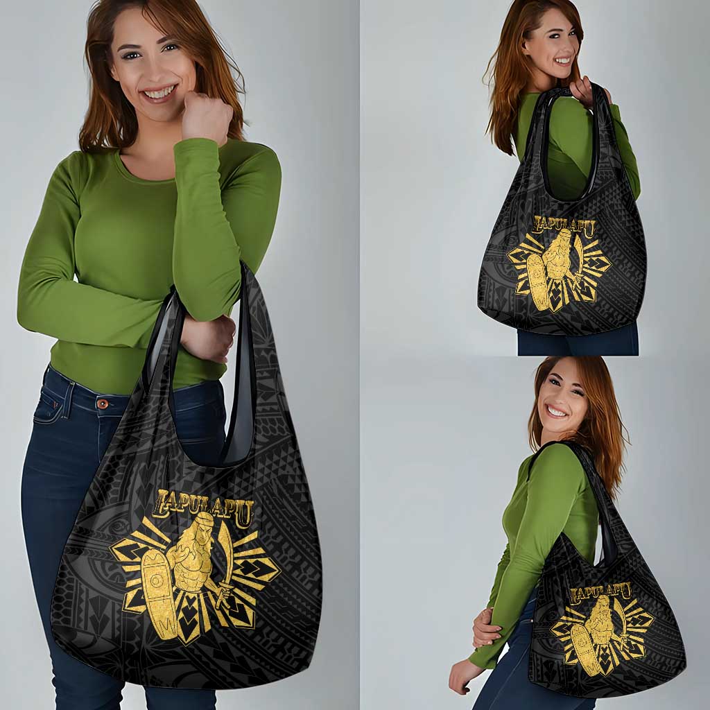Philippines Tribal Grocery Bag King Lapu Lapu Gold Version