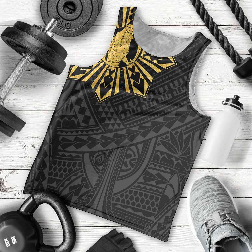 Philippines Tribal Men Tank Top King Lapu Lapu Gold Version