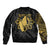Philippines Tribal Sleeve Zip Bomber Jacket King Lapu Lapu Gold Version