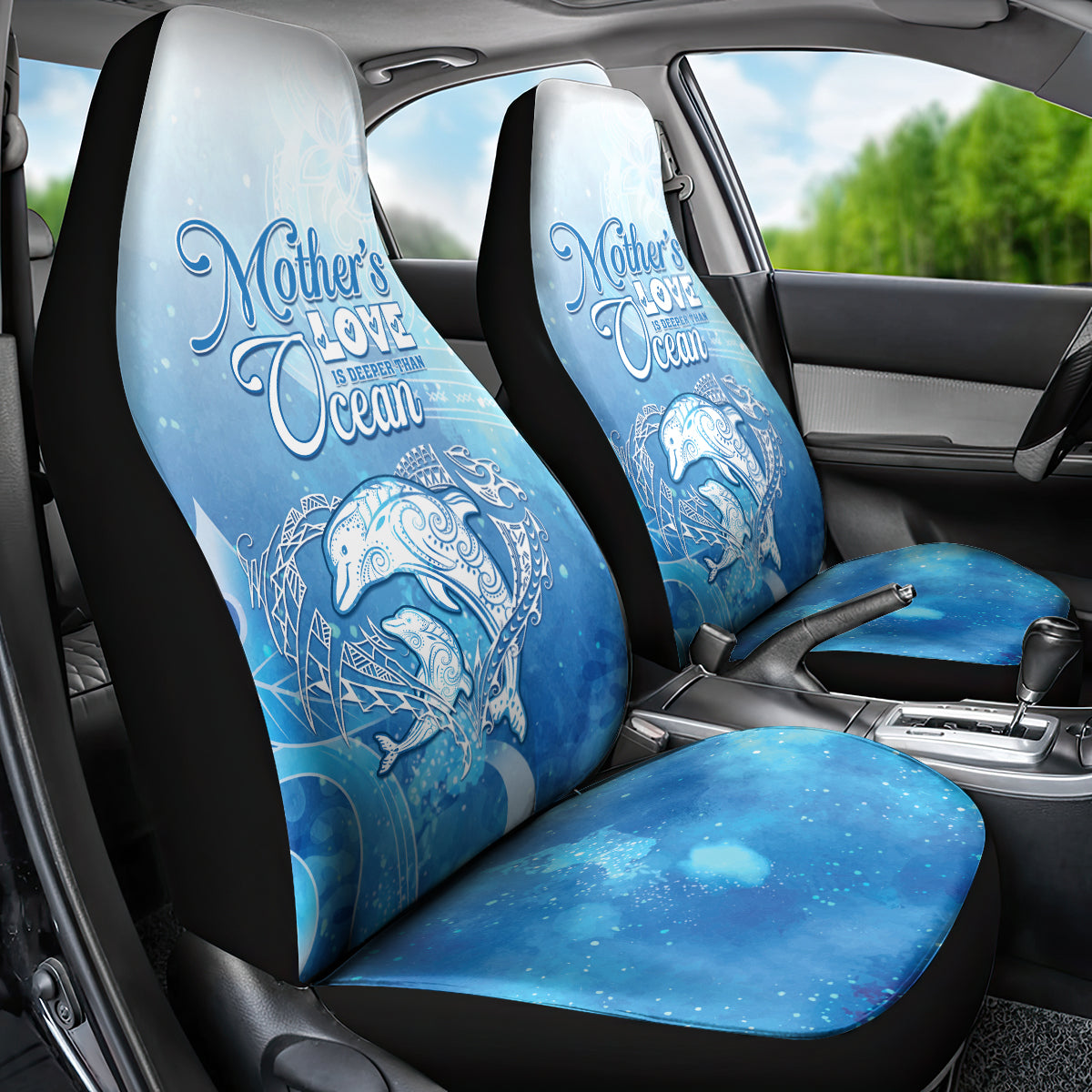 Mother's Love Is Deeper Than Ocean Car Seat Cover Polynesian Style