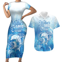 Mother's Love Is Deeper Than Ocean Couples Matching Short Sleeve Bodycon Dress and Hawaiian Shirt Polynesian Style