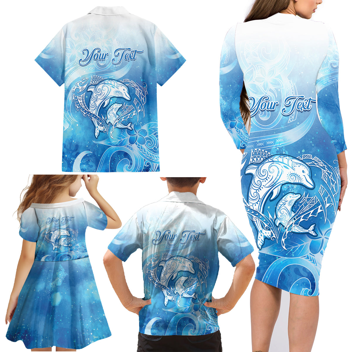 Mother's Love Is Deeper Than Ocean Family Matching Long Sleeve Bodycon Dress and Hawaiian Shirt Polynesian Style LT05 - Polynesian Pride