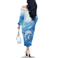 Mother's Love Is Deeper Than Ocean Family Matching Off The Shoulder Long Sleeve Dress and Hawaiian Shirt Polynesian Style LT05 - Polynesian Pride