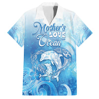 Mother's Love Is Deeper Than Ocean Family Matching Short Sleeve Bodycon Dress and Hawaiian Shirt Polynesian Style LT05 Dad's Shirt - Short Sleeve Blue - Polynesian Pride