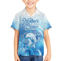 Mother's Love Is Deeper Than Ocean Family Matching Tank Maxi Dress and Hawaiian Shirt Polynesian Style LT05 Son's Shirt Blue - Polynesian Pride