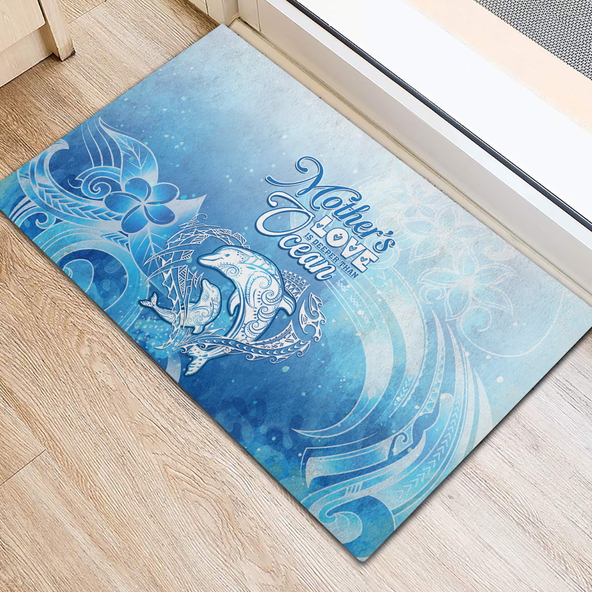 Mother's Love Is Deeper Than Ocean Rubber Doormat Polynesian Style