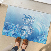Mother's Love Is Deeper Than Ocean Rubber Doormat Polynesian Style
