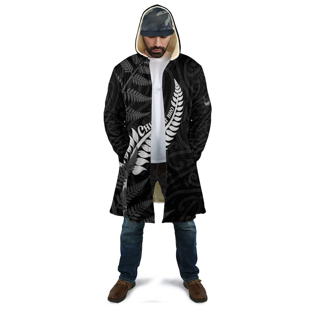 Personalised New Zealand Chur Bro Cloak Maori Koru With Silver Fern