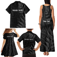 Personalised New Zealand Chur Bro Family Matching Tank Maxi Dress and Hawaiian Shirt Maori Koru With Silver Fern LT05 - Polynesian Pride
