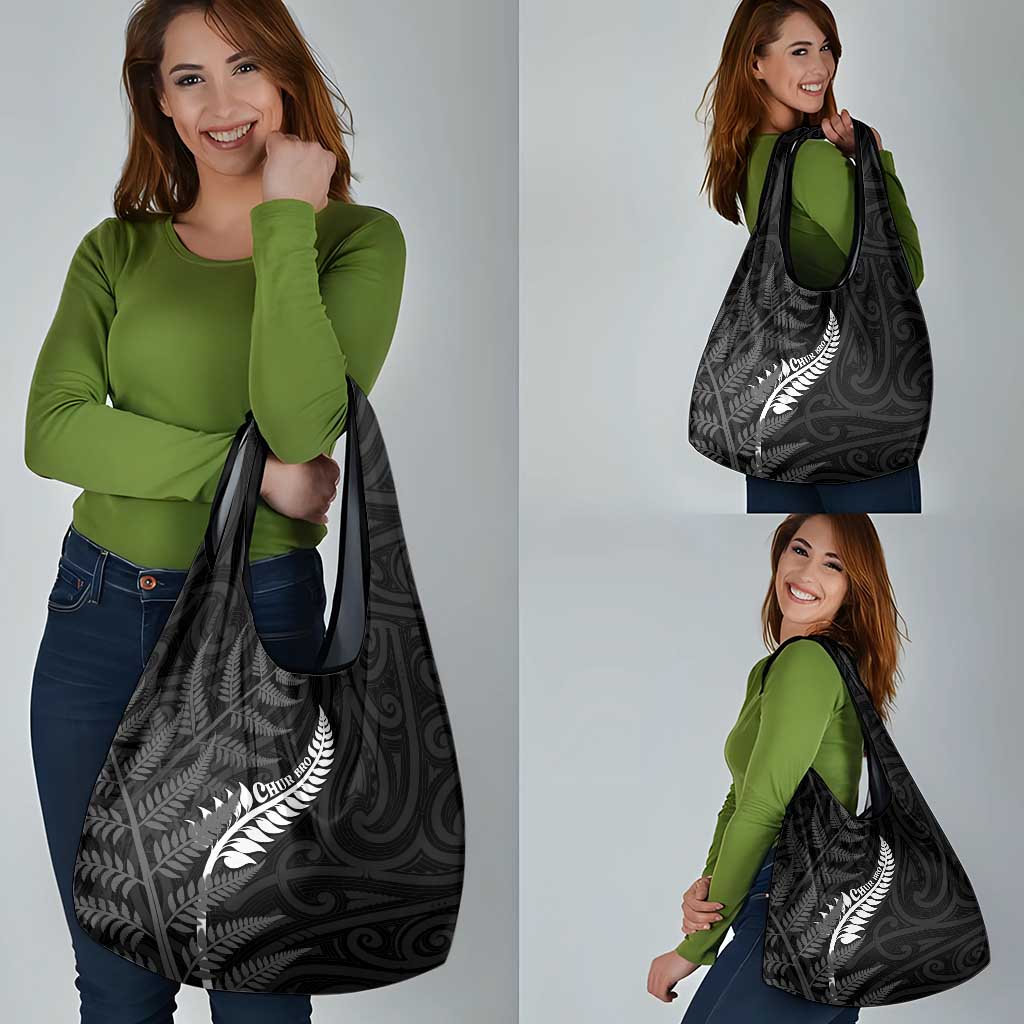 New Zealand Chur Bro Grocery Bag Maori Koru With Silver Fern