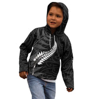 Personalised New Zealand Chur Bro Kid Hoodie Maori Koru With Silver Fern