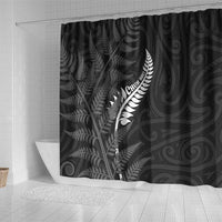 New Zealand Chur Bro Shower Curtain Maori Koru With Silver Fern