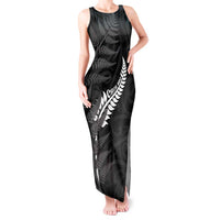 Personalised New Zealand Chur Bro Tank Maxi Dress Maori Koru With Silver Fern