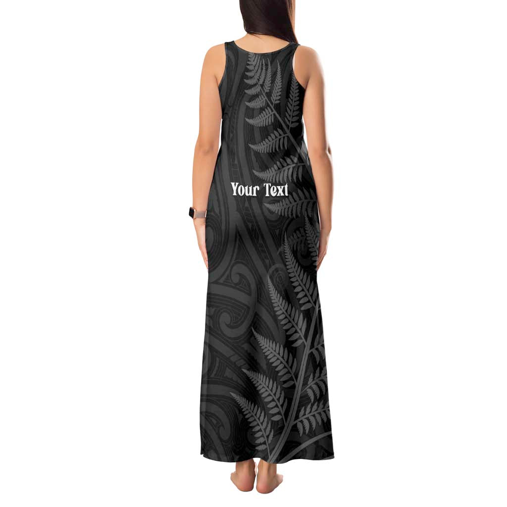 Personalised New Zealand Chur Bro Tank Maxi Dress Maori Koru With Silver Fern