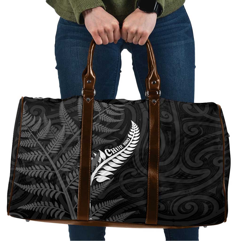New Zealand Chur Bro Travel Bag Maori Koru With Silver Fern