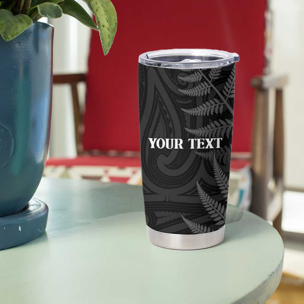 Personalised New Zealand Chur Bro Tumbler Cup Maori Koru With Silver Fern