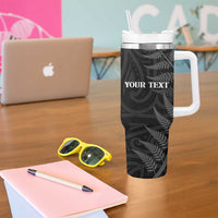 Personalised New Zealand Chur Bro Tumbler With Handle Maori Koru With Silver Fern