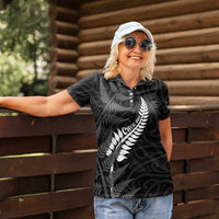 Personalised New Zealand Chur Bro Women Polo Shirt Maori Koru With Silver Fern