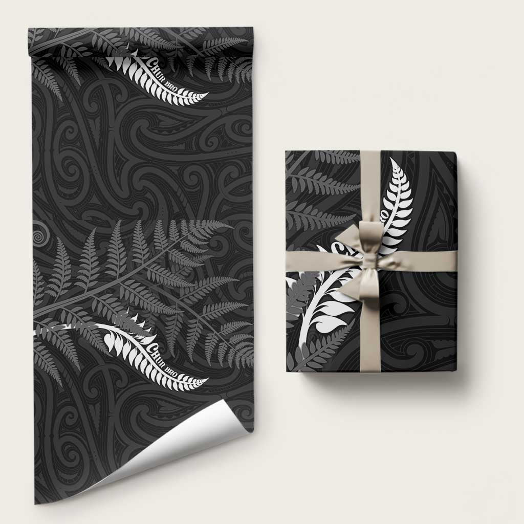 New Zealand Chur Bro Wrapping Paper Maori Koru With Silver Fern