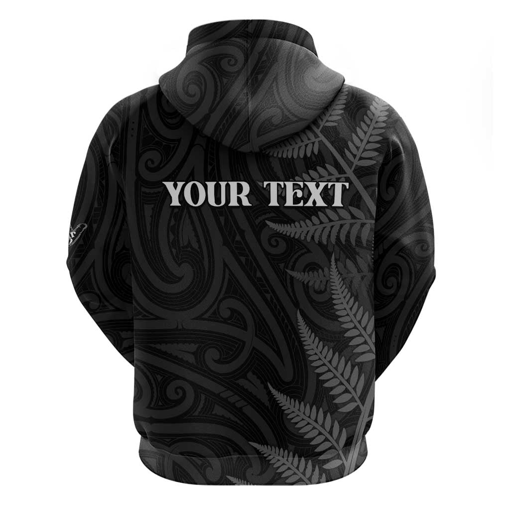 Personalised New Zealand Chur Bro Zip Hoodie Maori Koru With Silver Fern