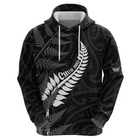 Personalised New Zealand Chur Bro Zip Hoodie Maori Koru With Silver Fern