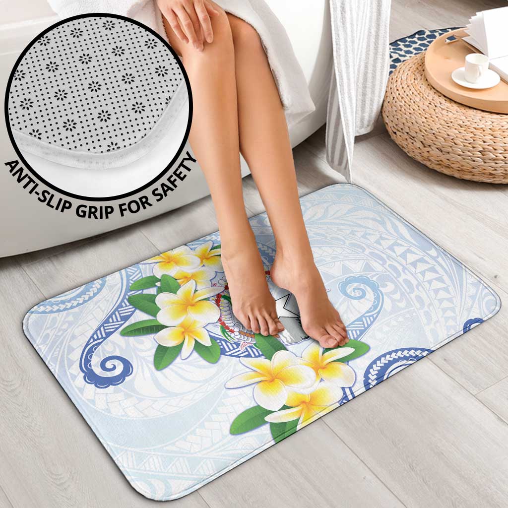 Northern Mariana Islands Chamorro Bathroom Set Plumeria Curves Style White Version
