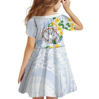 Northern Mariana Islands Chamorro Family Matching Puletasi and Hawaiian Shirt Plumeria Curves Style White Version LT05 - Polynesian Pride