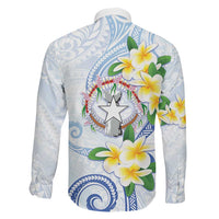 Northern Mariana Islands Chamorro Family Matching Puletasi and Hawaiian Shirt Plumeria Curves Style White Version LT05 - Polynesian Pride