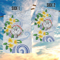 Northern Mariana Islands Chamorro Garden Flag Plumeria Curves Style White Version