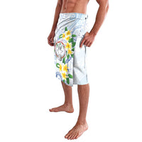 Northern Mariana Islands Chamorro Lavalava Plumeria Curves Style White Version