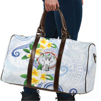 Northern Mariana Islands Chamorro Travel Bag Plumeria Curves Style White Version