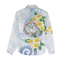 Northern Mariana Islands Chamorro Women Casual Shirt Plumeria Curves Style White Version