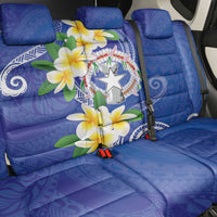 Northern Mariana Islands Chamorro Back Car Seat Cover Plumeria Curves Style Navy Version