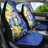 Northern Mariana Islands Chamorro Car Seat Cover Plumeria Curves Style Navy Version