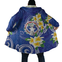 Northern Mariana Islands Chamorro Cloak Plumeria Curves Style Navy Version