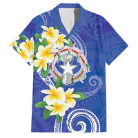 Northern Mariana Islands Chamorro Family Matching Long Sleeve Bodycon Dress and Hawaiian Shirt Plumeria Curves Style Navy Version LT05 Dad's Shirt - Short Sleeve Navy - Polynesian Pride
