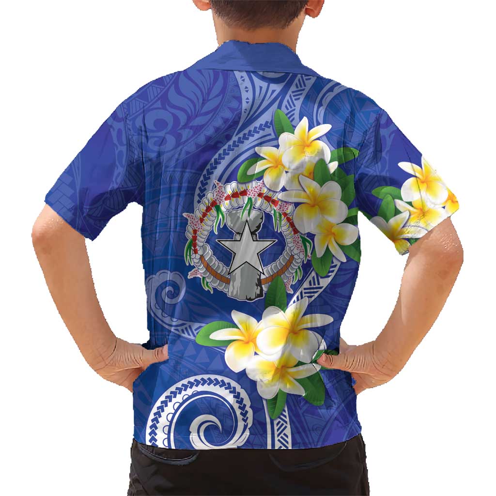 Northern Mariana Islands Chamorro Hawaiian Shirt Plumeria Curves Style Navy Version