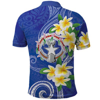 Northern Mariana Islands Chamorro Polo Shirt Plumeria Curves Style Navy Version