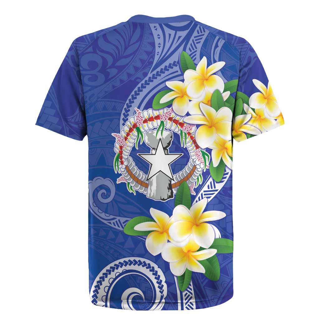 Northern Mariana Islands Chamorro Rugby Jersey Plumeria Curves Style Navy Version
