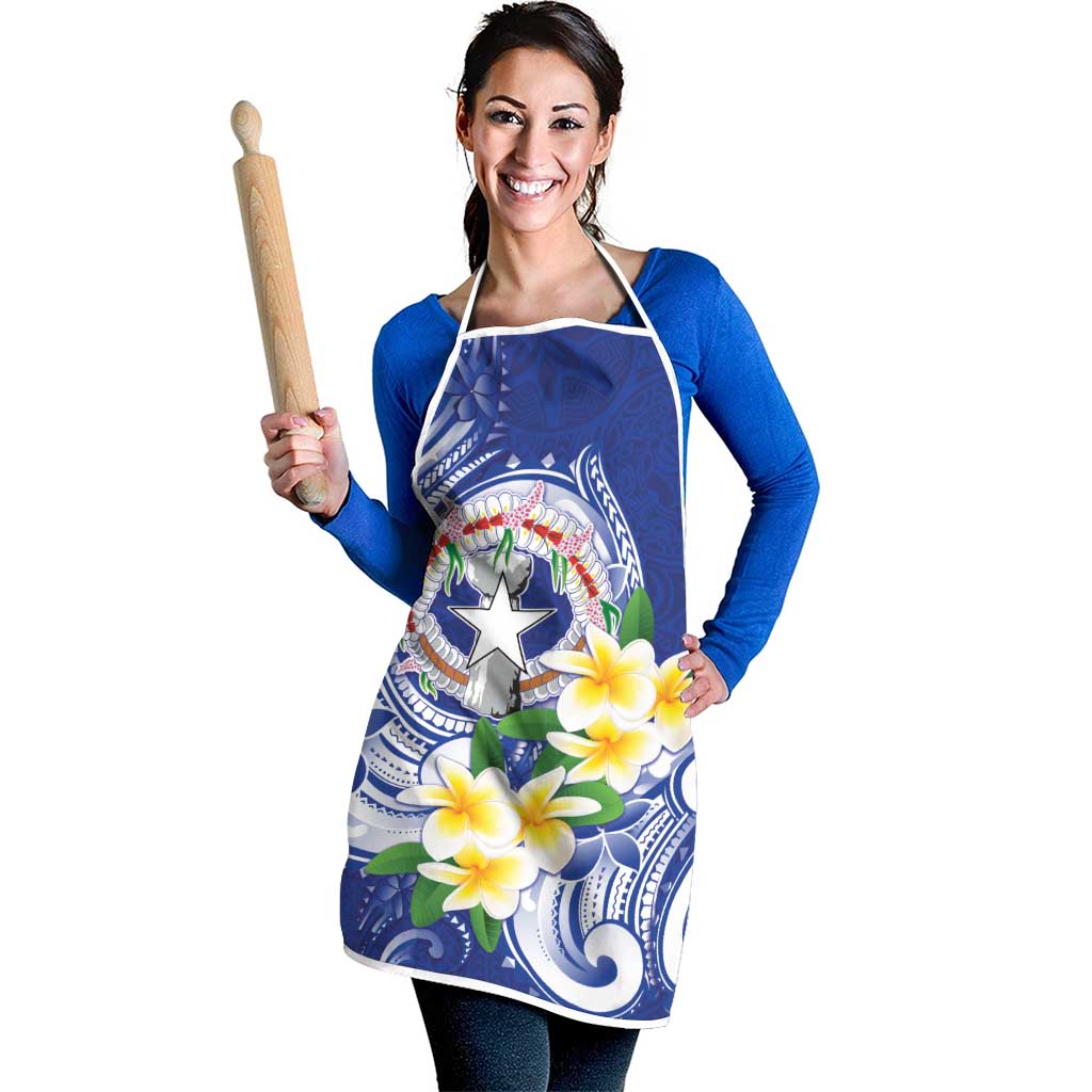 Northern Mariana Islands Apron Polynesian Pattern With Frangipani