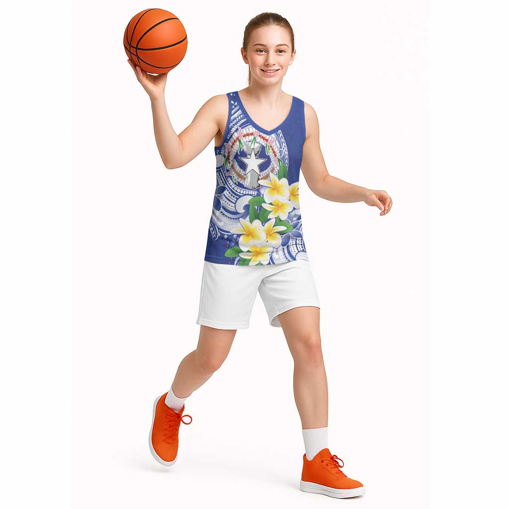 Northern Mariana Islands Basketball Jersey Polynesian Pattern With Frangipani